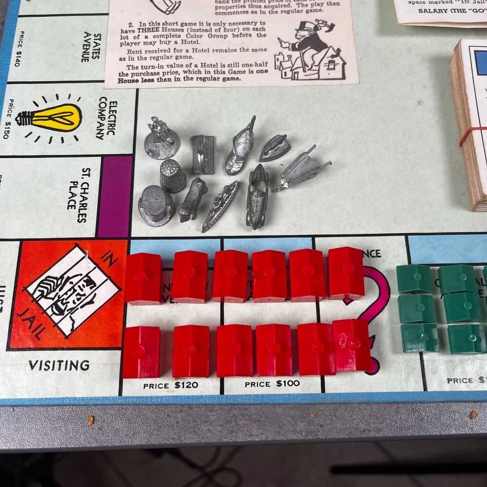 1961 Edition Monopoly Board Game Parker Brothers Real Estate Game MCM Complete! - Picture 9 of 16